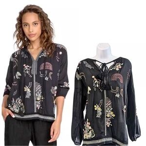 Johnny was Pete and Greta embroidery top
